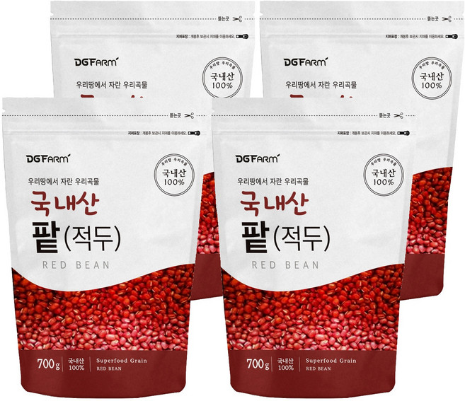 건강한밥상 국산 적두 팥, 700g, 4개