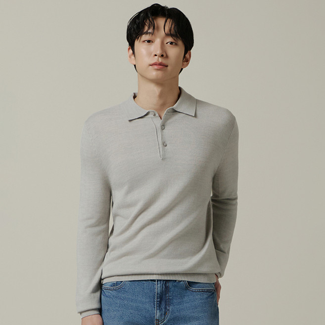 지오지아 남성용 캐시필 플레인 티에리 니트 AEF4ET1103