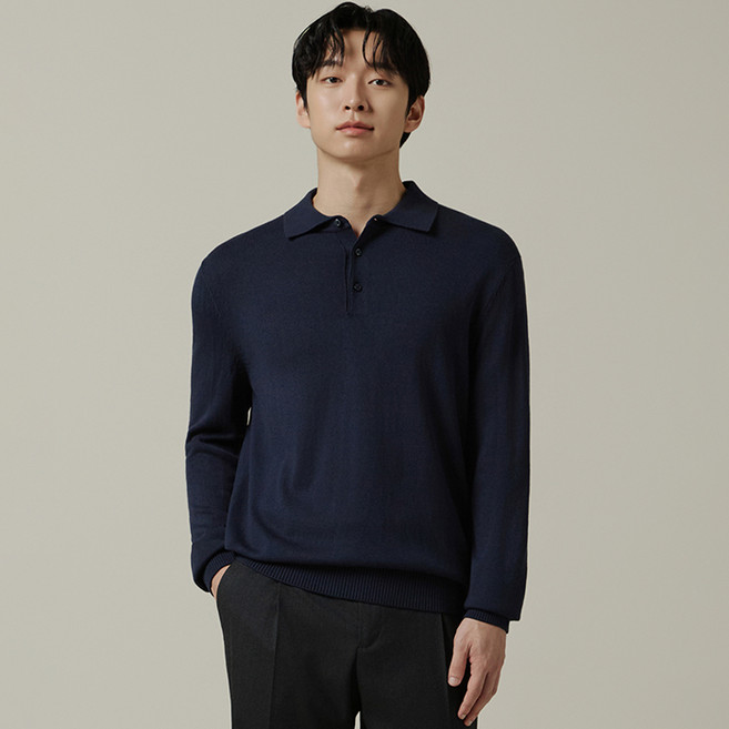 지오지아 남성용 캐시필 플레인 티에리 니트 AEF4ET1103