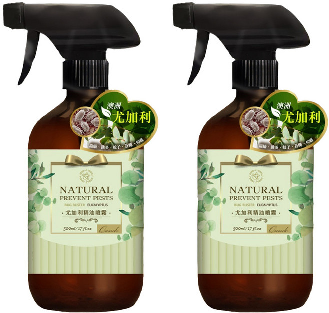 QUNDO 康朵 尤加利精油噴霧, 500ml, 2瓶