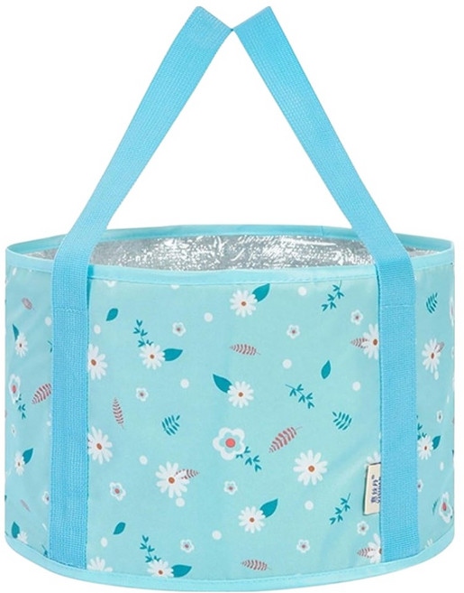 意絲丹 折疊泡腳桶, 藍色小花, 1個