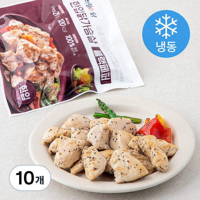 하림 이닭 한입 닭가슴살 블랙페퍼 (냉동), 100g, 1개입, 10개