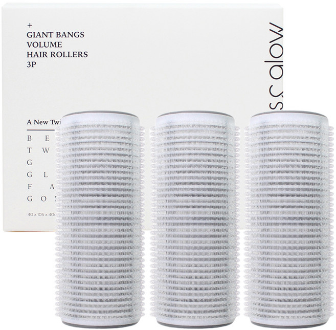 글로스앤글로우 국내생산 대왕 앞머리 볼륨 헤어롤, 3개, 그레이
