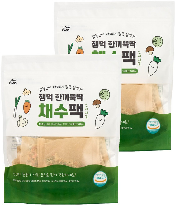 잼먹 채수팩 10p, 오리지널, 100g, 2개