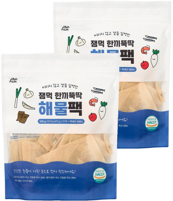 잼먹 이유식 해물팩 아기 육수팩 10p, 100g, 2개