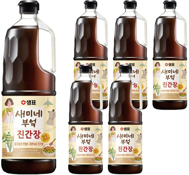 새미네부엌 진간장, 1.7L, 6개