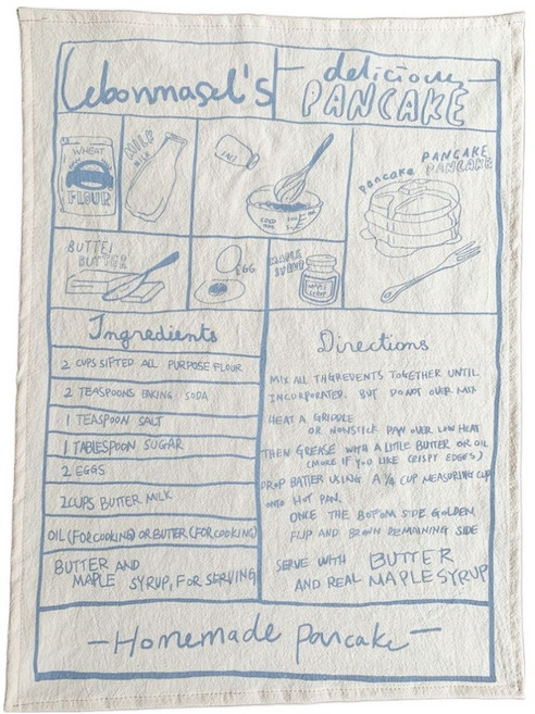 Oleniu 字母印花布質廚房巾餐墊, 藍色, 1個, 40 x 55 cm