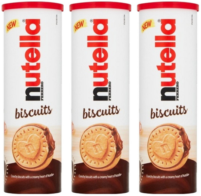 nutella 能多益 餅乾, 166g, 3個