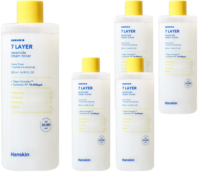 한스킨 세븐레이어 세라마이드 모찌 크림 토너, 500ml, 5개