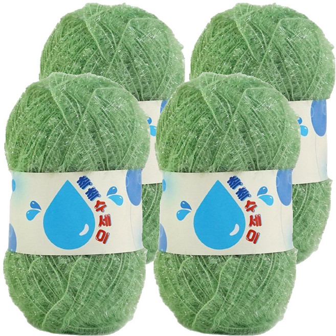 쎄비 촉촉 수세미 뜨개실, 인디그린, 4개