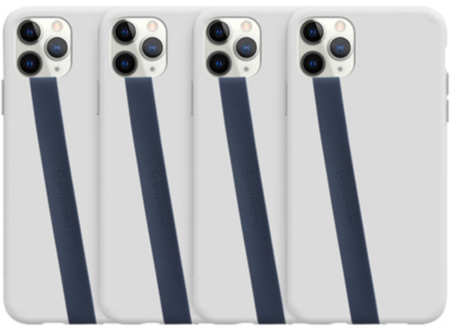 신지모루 고탄력 실리콘 휴대폰 스트랩, 네이비, 4개