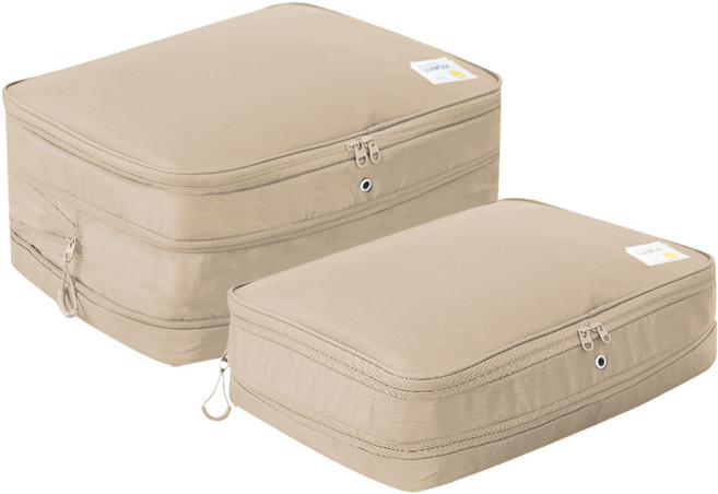 리브맘 3세대 여행용 공간순삭 의류 이불 압축파우치 정리함 아이보리, 1개입, 2개