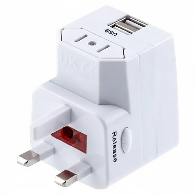 TRISTAR 三星牌 萬國充電器轉換插頭 3孔 TS-USB171, 1個, 8.5cm, 白色