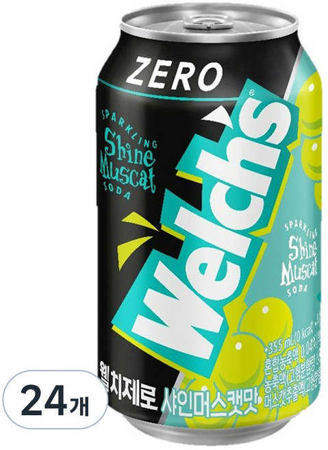웰치스 제로 샤인머스캣맛, 24개, 355ml