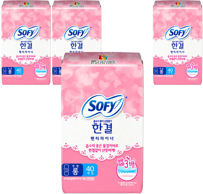 쏘피 한결 팬티라이너, 롱, 40개입, 4개