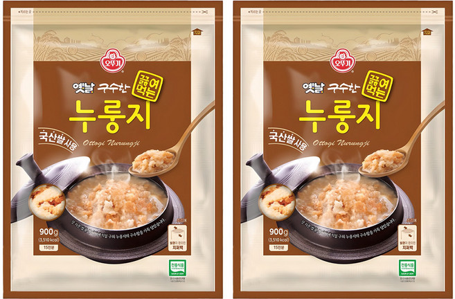 오뚜기옛날 구수한 끓여먹는 누룽지, 900g, 2개