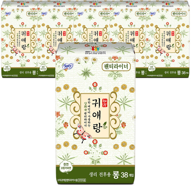 귀애랑 팬티라이너, 롱, 38개입, 6개