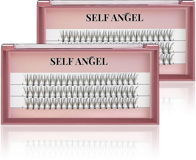 셀프천사 아이돌 가닥 부분 속눈썹 러블리 C컬 혼합 8mm + 9mm + 10mm 세트, 혼합색상, 2세트