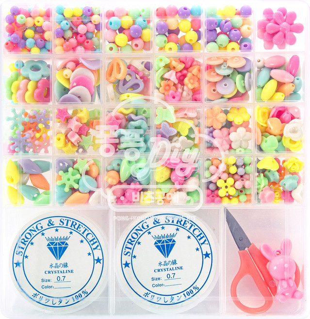 핑키코스메틱 DIY 퐁퐁 비즈공예 완구, A01 파스텔혼합, 1개