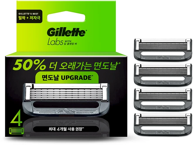 질레트랩스 정품 딥클렌징바 면도날, 4개입, 1개 - 쿠팡