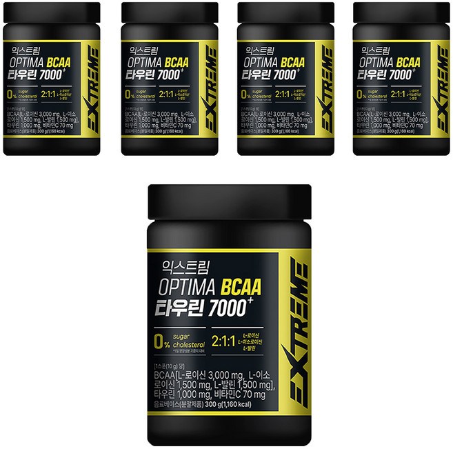익스트림 옵티마 BCAA 타우린 7000 플러스, 300g, 5개