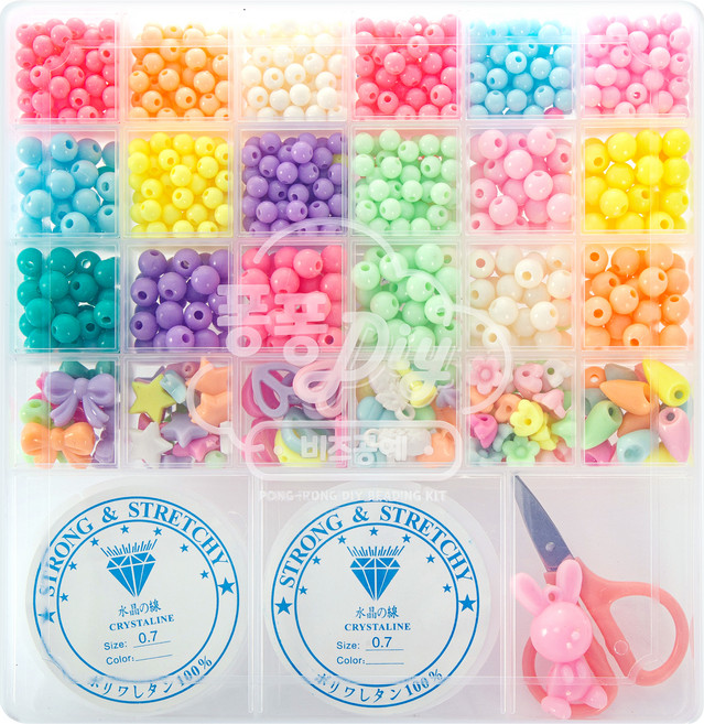 Pinky Cosmetic DIY 毛球串珠工藝套組, A03-粉彩串珠