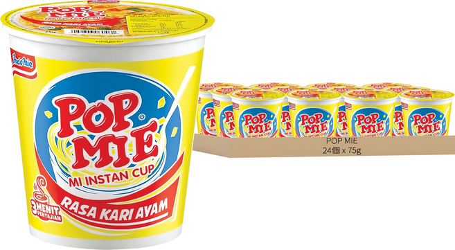 POP MIE 咖哩雞杯麵 75g, 24入