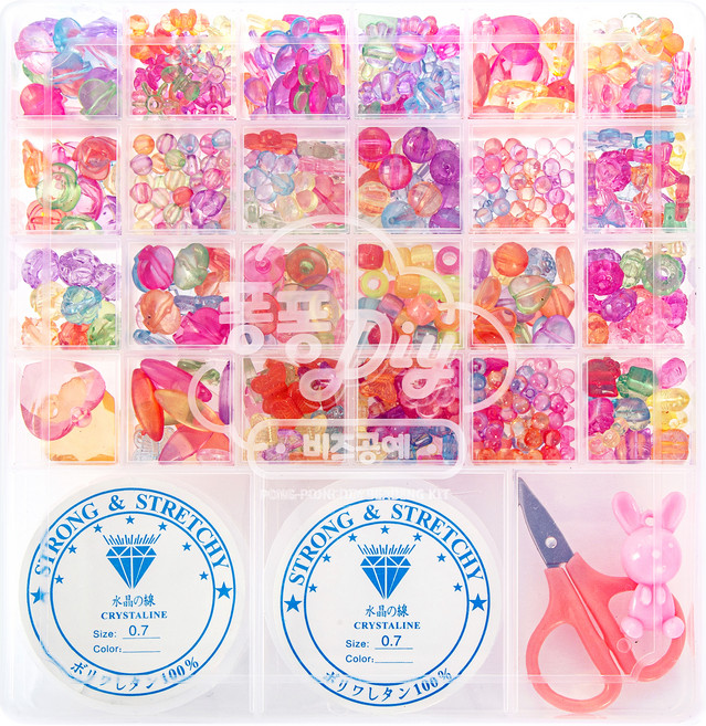 핑키코스메틱 DIY 퐁퐁 비즈공예 세트, A07-투명, 1세트