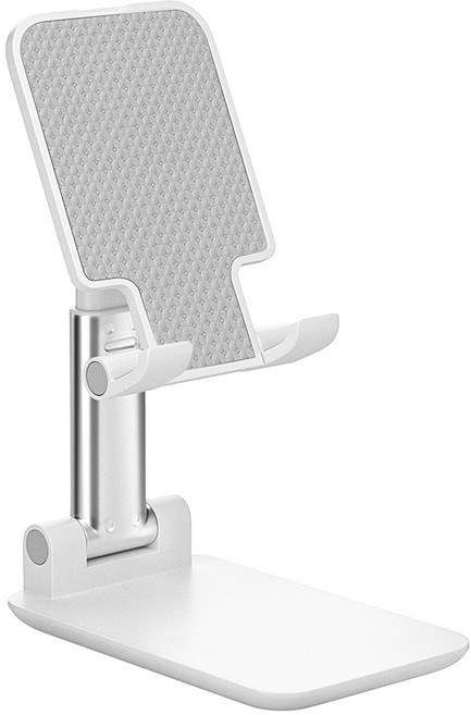홈플래닛 탁상용 접이식 스마트폰 거치대 6.5x11x12.5~16.5 cm, 화이트, 1개