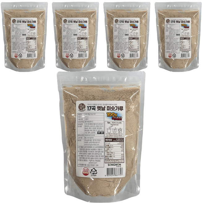 우리차 17곡 옛날 미숫가루, 500g, 5개