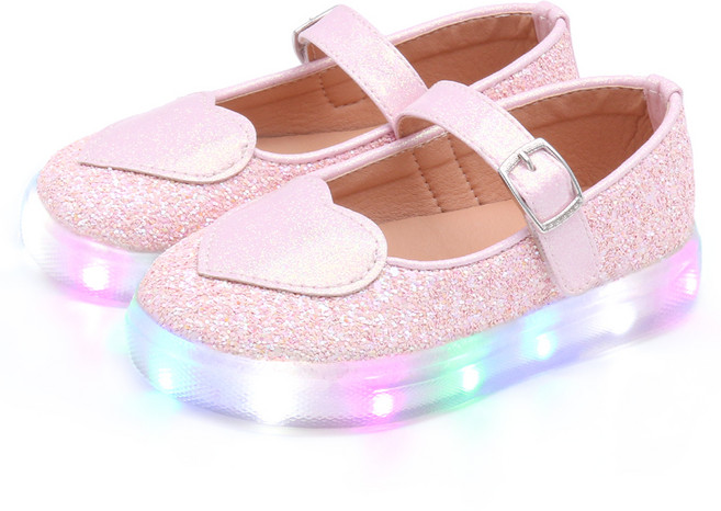 키펀트 여아용 러브 스파클 LED 슬립온 D-09