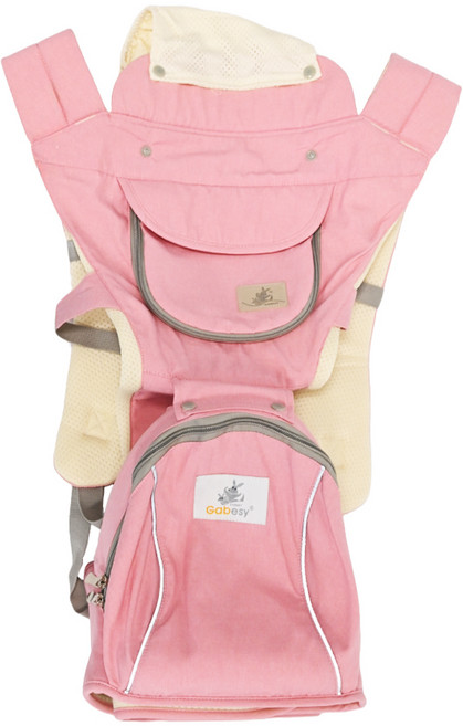 Gabesy 嘉貝星 嬰兒背巾豪華款 12種背法 水晶粉 15kg耐重 大容量儲物袋