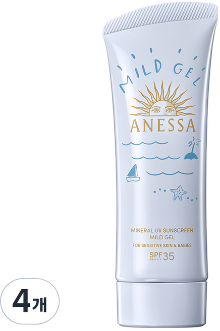 ANESSA 安耐曬 礦物UV溫和防曬凝膠 SPF35 PA+++, 90g, 4個