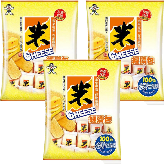 旺旺 米CHEESE厚脆片經濟包 奶素, 350g, 3袋