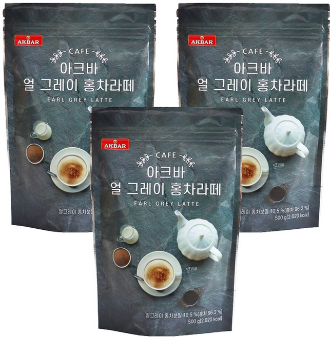 아크바 얼그레이 홍차라떼 파우더, 500g, 3개