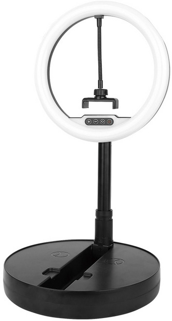 컴썸 휴대용 링라이트 조명, LED-270(블랙), 1개