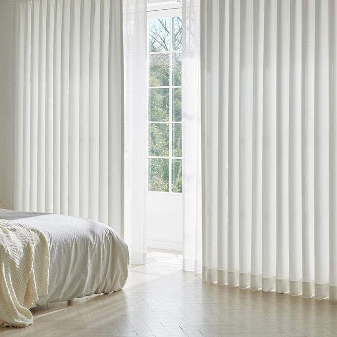 홈인홈 이지워시 높이조절 뉴린넨 사계절 암막 커튼 2p