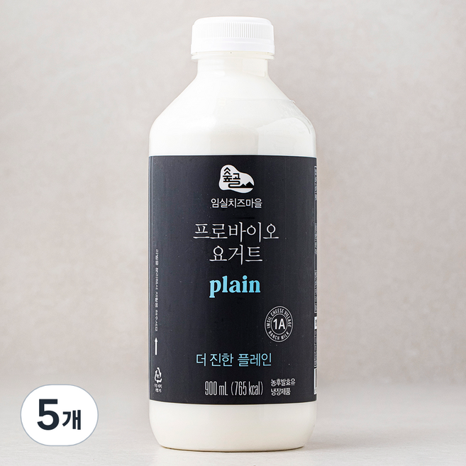 숲골 임실치즈마을 프로바이오 요거트 플레인, 900ml, 1개입, 5개