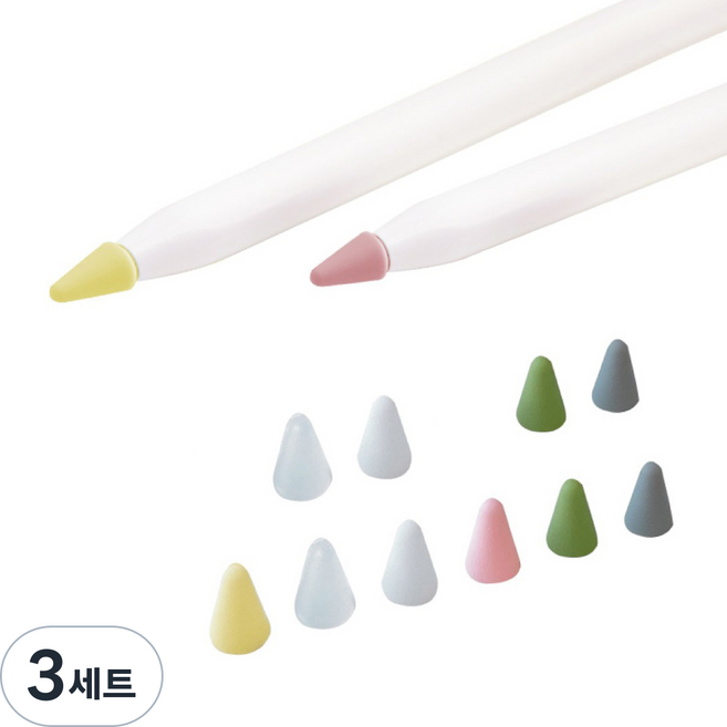 apent Apple Pencil 筆尖保護套 6款 x 2入, 混合顏色, 3套