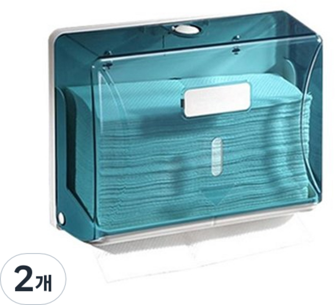 리빙듀오 사무실 업소용 화장실 핸드타올 휴지 걸이, 블루, 2개