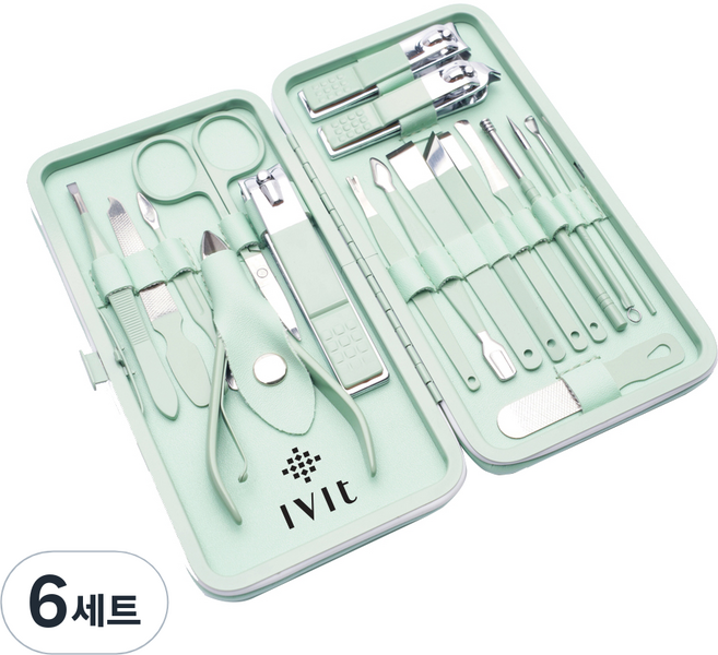 아이빛 컬러파우치 네일케어 18종 세트 민트, 6세트