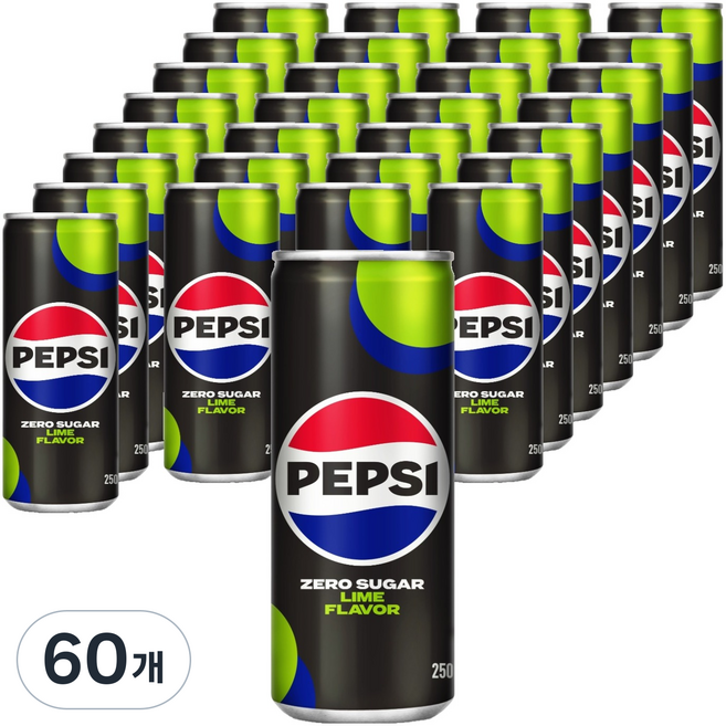 펩시 제로슈거 라임향, 250ml, 60개