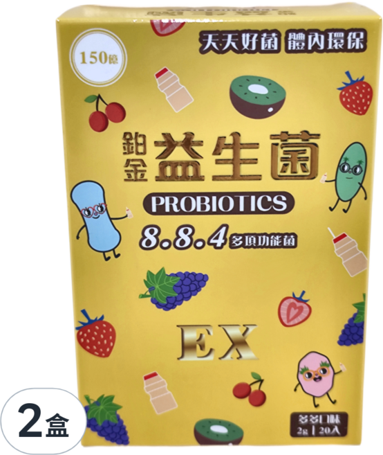 豐成生技 鉑金益生菌粉包EX 多多口味 奶素, 20包, 40g, 2盒