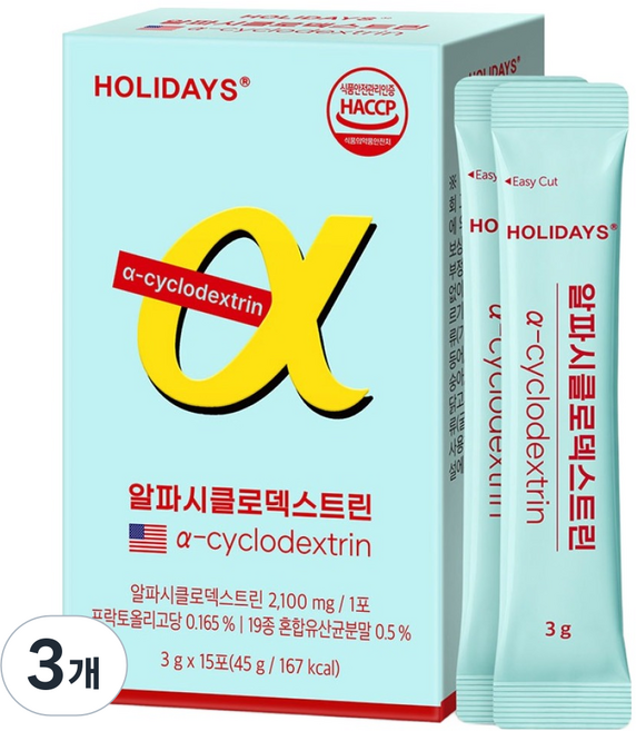 홀리데이즈 알파시클로덱스트린, 15정, 3개