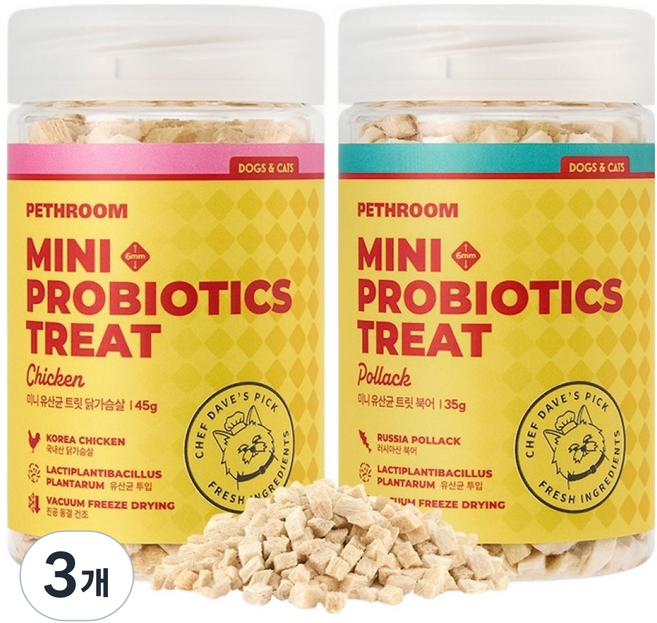 페스룸 미니 유산균 트릿, 닭가슴살, 45g, 3개