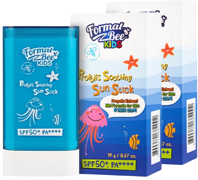 포멀비키즈 프로폴리스 수딩 선스틱 SPF50+ PA++++, 19g, 2개