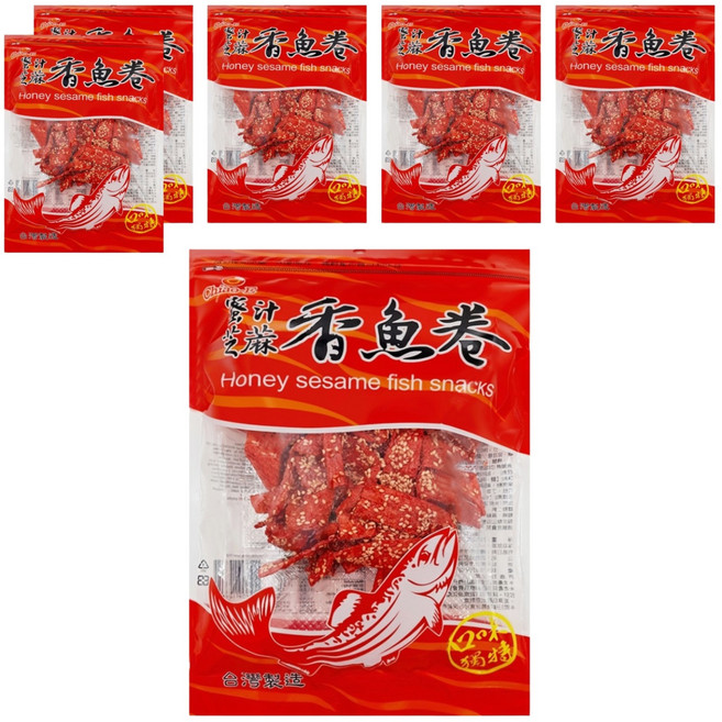 Chiao-E 巧益 香魚卷 蜜汁芝麻, 190g, 6包