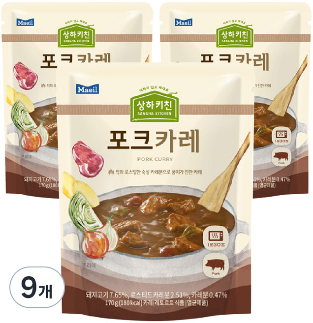 상하키친 포크 카레, 170g, 9개
