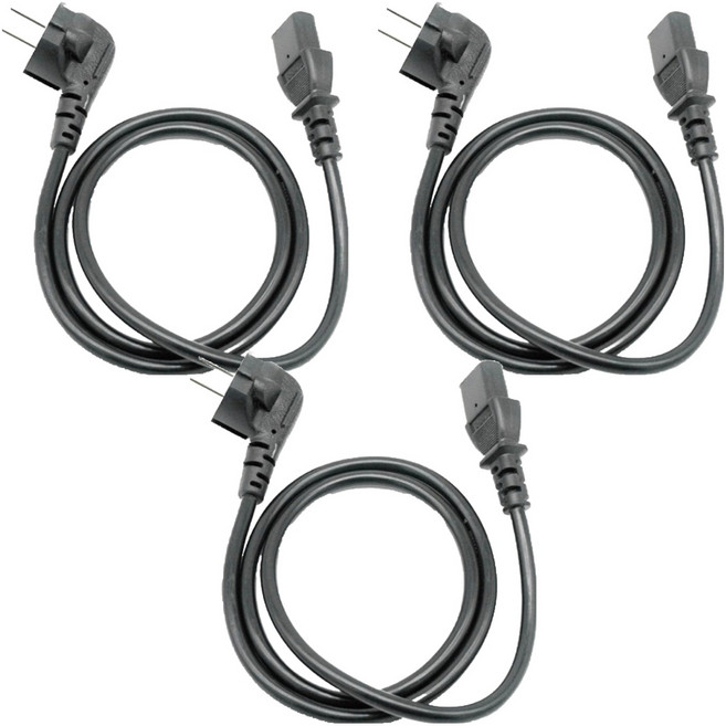 애니포트 국산 AC코드 220V 10A 0.75SQ 파워케이블, 3개, 0.8m