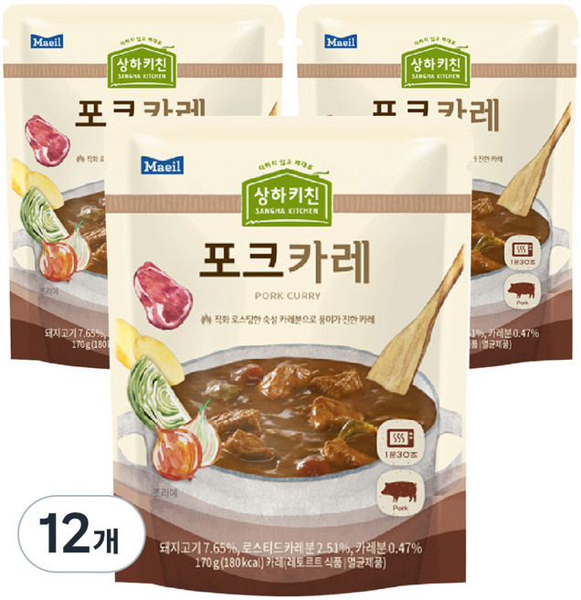 상하키친 포크 카레, 170g, 12개